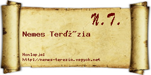 Nemes Terézia névjegykártya